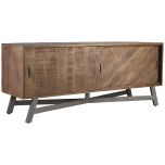 Block & Chisel rectangular wooden tv stand with iron legs