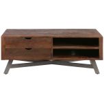 Block & Chisel rectangular wooden TV stand with iron base