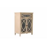 Block & Chisel wooden bedside table with antique mirror detail Château Collection