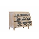 Block & Chisel wooden chest of drawers with antique mirror detail Château Collection