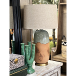 Ceramic lamp and linen shade 