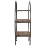 Block & Chisel round bookshelf with wooden shelves and iron frame