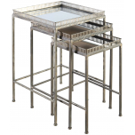 Block & Chisel square iron nesting side tables with mirrored tops