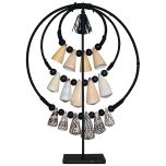 Block & Chisel circular shell ornament on metal stand