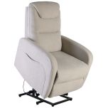 Block & Chisel beige velvet upholstered recliner