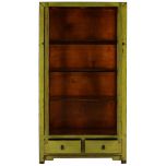 Block & Chisel lime wooden cabinet with glass doors