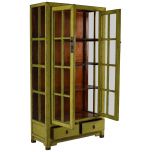 Block & Chisel lime wooden cabinet with glass doors