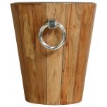 Block & Chisel teak wood wine cooler with nickel hardware