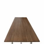 Block and chisel dining table antique white weathered oak