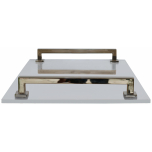 Block & Chisel rectangular acrylic tray with steel handles