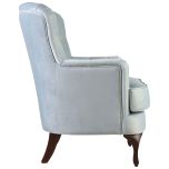 Block & Chisel light blue velvet upholstered occasional chair
