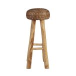 water hyacinth barstool with teak legs
