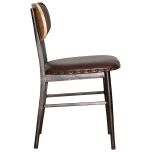 Block & Chisel brown faux leather dining chair with black metal legs