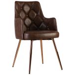 Block & Chisel brown diamond tufted leather upholstered occasional chair with PU finish