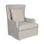 Slipcover wingback armchair in linen