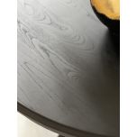dark wood round dining table with decorative base Château Collection