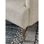 Linen occasional chair with oak legs