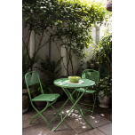 Block & Chisel green metal outdoor cafe set