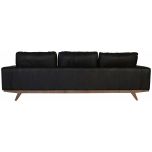 Block & Chisel black leather upholstered sofa with wooden legs
