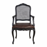 french rattan back chair with PU seat