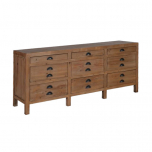 elm wood sideboard with 9 drawers
