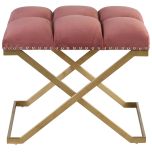 Block & Chisel pink velvet upholstered stool