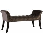 Block & Chisel grey velvet upholstered bedend