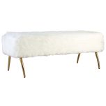 Block & Chisel white shag upholstered ottoman