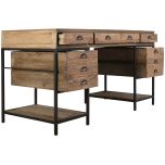 Block & Chisel rectangular reclaimed wood desk with iron legs