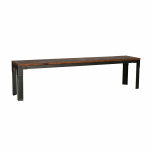 metal frame bench with pine wood top