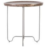 Block & Chisel round mango wood side table with metal legs
