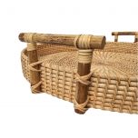 Natural wicker tray with handles