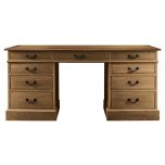 Block & Chisel solid weathered oak pedestal desk