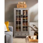 Cabinet with glass doors and drawers