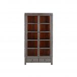 Painted cabinet with glass doors and drawers