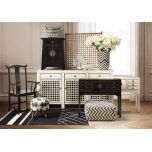 Painted lacquered cabinet with 2 doors and 1 drawer
