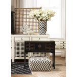 black and white chevron print naksha pouffe