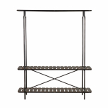 Block and chisel open clothes rack storage stand with 2 slatted shelves