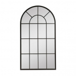 Block & Chisel cathedral style mirror with black iron frame