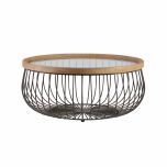 Block & Chisel round industrial style coffee table