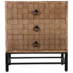 Block & Chisel 3 drawer wood and metal bedside table