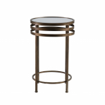 Halo Side Table - round, metal with mirrored top