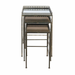 Block & Chisel square iron nesting side tables with mirrored tops