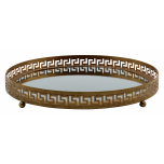 Block & Chisel round iron tray with mirrored base