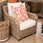 Block & Chisel ikat red orange pattern scatter cushion front