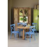 Block and chisel pvc cross back dining chair 