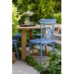 Block and chisel pvc cross back dining chair 