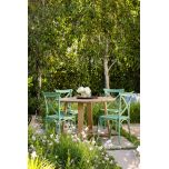Block and chisel pvc cross back dining chair 