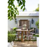 Block and chisel pvc cross back dining chair