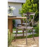 Block and chisel pvc cross back dining chair 